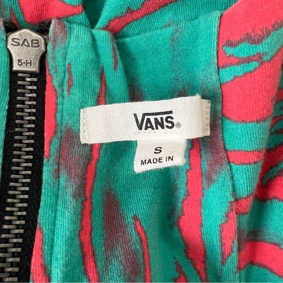 Vans Splash Skirt swing skater green pink palm leaf foliage print exposed zipper - Picture 4 of 7